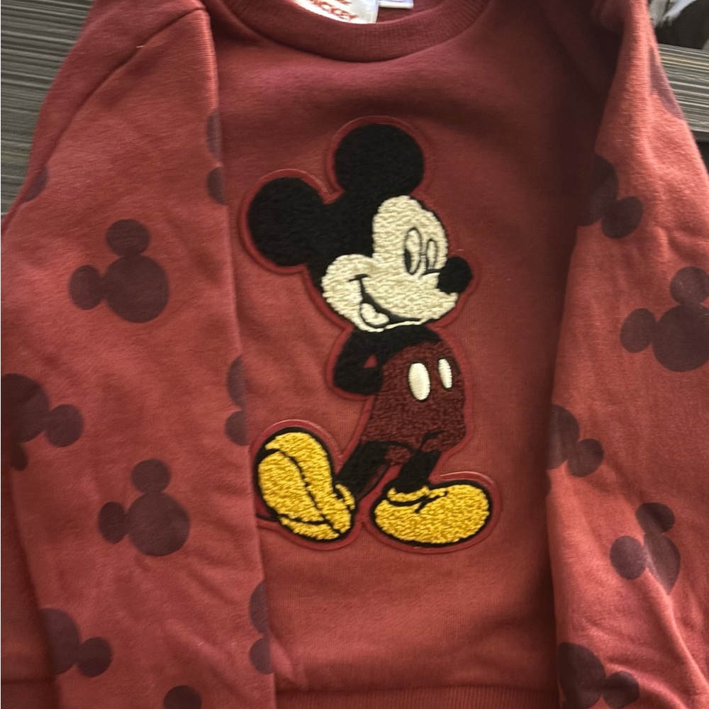 Disney Kids Sweatshirt with Mickey Mouse - Rust Red